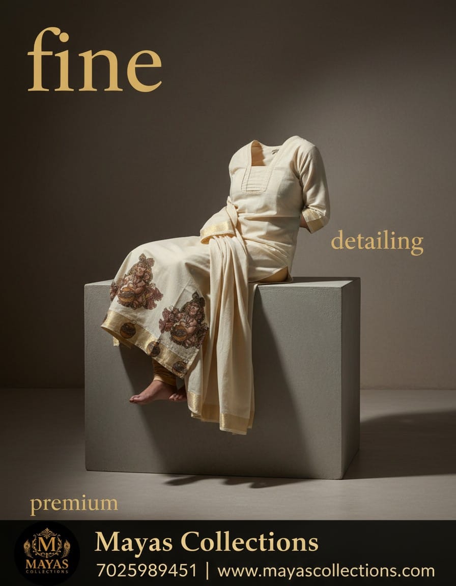 Vishu Special Traditional Krishna print Kurthi